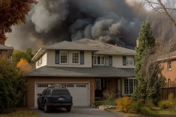 Fire and smoke damage to home interior requiring property damage repair dispute attorney