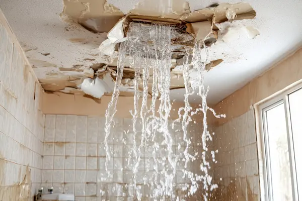 Water damage from burst pipe in Chicago home requiring restoration contractor dispute resolution